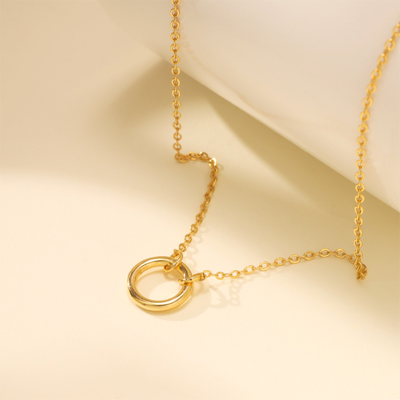 Women's 925 Sterling Silver Circle Design Necklace, Minimalist Style